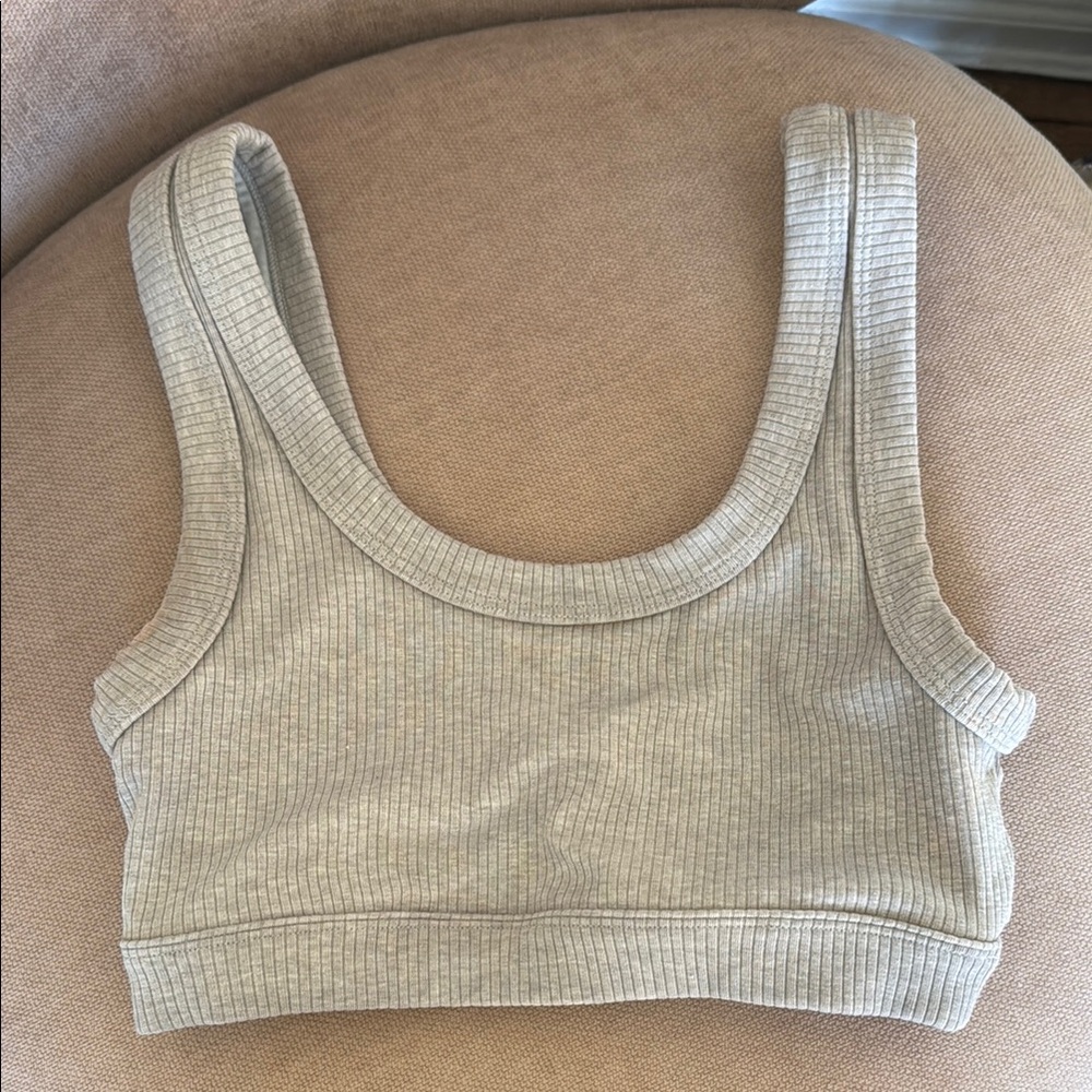Alo Ribbed Grey Wellness Bralette